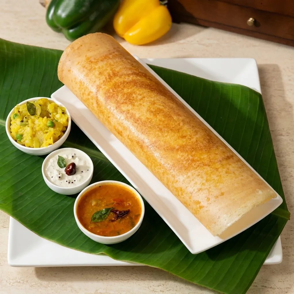 Masala Dosa - Signature South Indian dish at Golden Peacock Calmar near Edmonton Airport