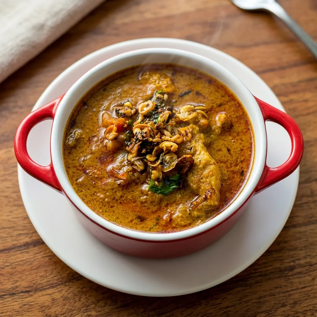 Kerala-style Varutharacha fish curry at Golden Peacock South Indian Restaurant